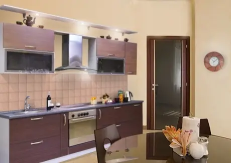 Mobilier de bucătărie modern cu un contrast elegant de culori și texturi